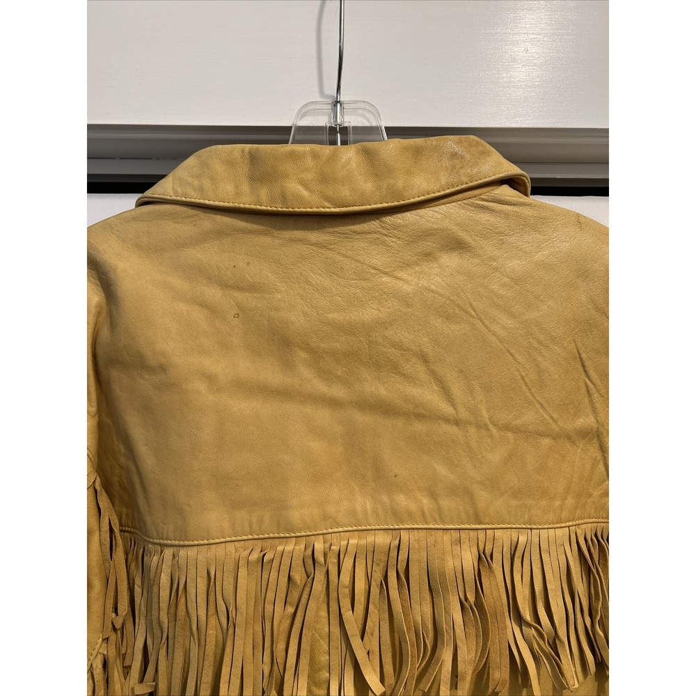 Lucky Brand 100% Genuine Leather Fringe Cowboy/Southwest Style Jacket - Sz S - Picture 8 of 11
